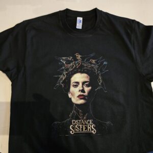 Camiseta manga corta negra Distance Sisters para mujer